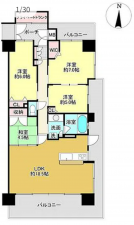 岡山市北区平野、マンションの間取り画像です