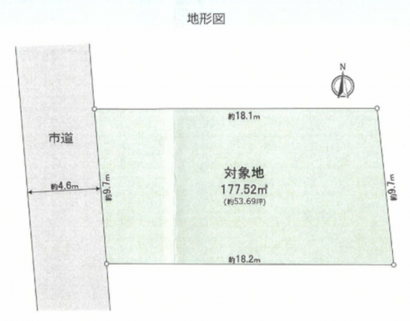 岡山市北区田益、土地の間取り画像です