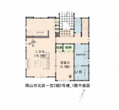 岡山市北区一宮、新築一戸建ての間取り画像です