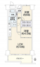 岡山市北区西古松西町、マンションの間取り画像です