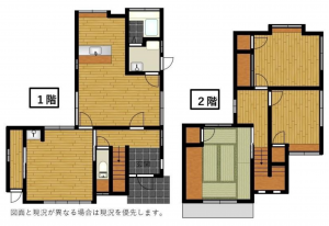 岡山市北区今保、中古一戸建ての間取り画像です