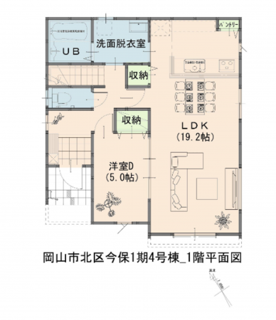 岡山市北区今保、新築一戸建ての間取り画像です