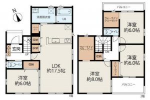 岡山市北区今保、新築一戸建ての間取り画像です