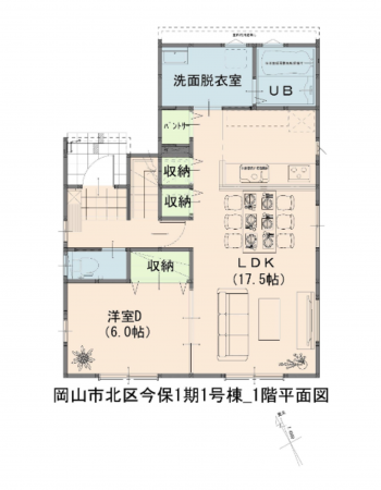 岡山市北区今保、新築一戸建ての間取り画像です