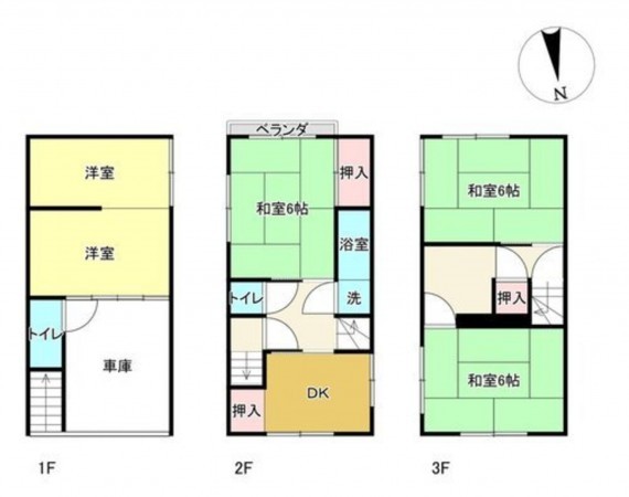 岡山市北区西古松、中古一戸建ての間取り画像です