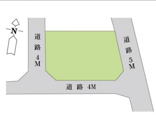 岡山市北区西崎、土地の間取り画像です