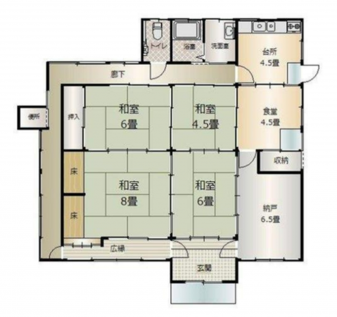 岡山市北区御津宇垣、中古一戸建ての間取り画像です