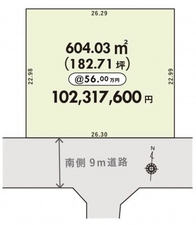 岡山市北区平田、土地の間取り画像です