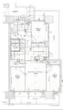 岡山市北区表町、マンションの間取り画像です