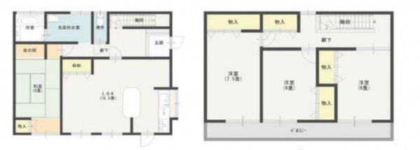 岡山市北区今岡、中古一戸建ての間取り画像です