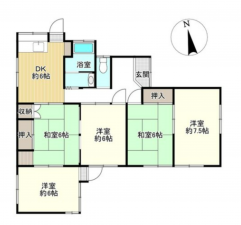 岡山市北区加茂、中古一戸建ての間取り画像です