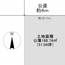 岡山市北区学南町、土地の間取り画像です