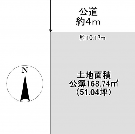 岡山市北区学南町、土地の間取り画像です