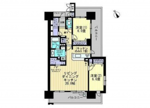 岡山市北区表町、マンションの間取り画像です