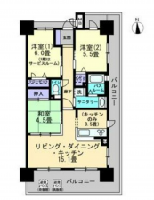 岡山市北区西島田町、マンションの間取り画像です