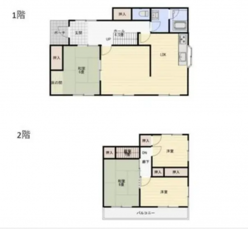 岡山市北区横井上、中古一戸建ての間取り画像です