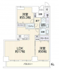 岡山市北区国体町、マンションの間取り画像です