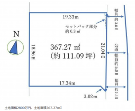 岡山市北区津高、土地の間取り画像です