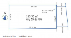 岡山市北区津高、土地の間取り画像です