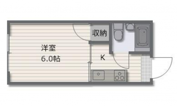 岡山市北区奥田、収益物件/マンションの間取り画像です