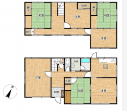 岡山市北区津高、中古一戸建ての間取り画像です