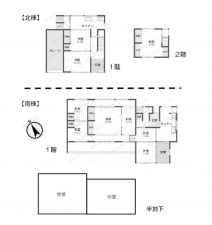 岡山市北区御津紙工、中古一戸建ての間取り画像です