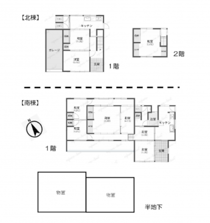 岡山市北区御津紙工、中古一戸建ての間取り画像です