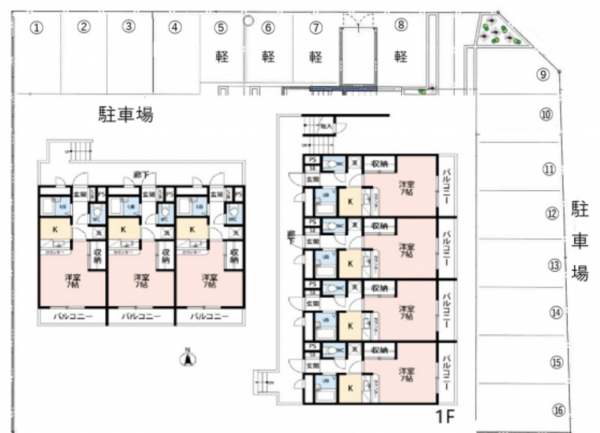 岡山市北区青江、収益物件/マンションの間取り画像です