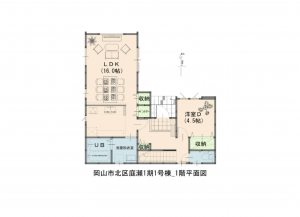 岡山市北区庭瀬、新築一戸建ての間取り画像です