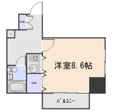 岡山市北区内山下、マンションの間取り画像です