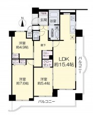 岡山市北区大元駅前、マンションの間取り画像です