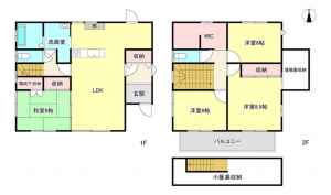 岡山市北区足守、中古一戸建ての間取り画像です