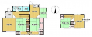 岡山市北区津高、中古一戸建ての間取り画像です
