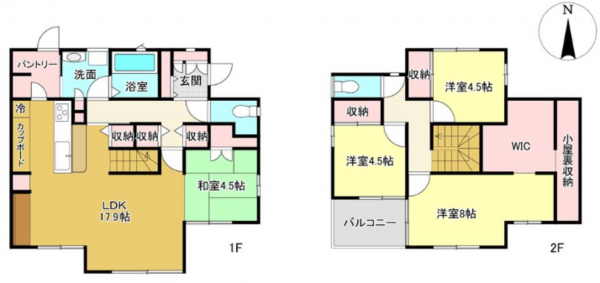岡山市北区万成西町、中古一戸建ての間取り画像です