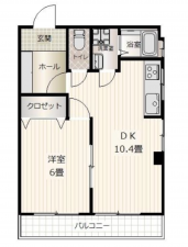 岡山市北区春日町、マンションの間取り画像です