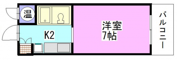 岡山市北区幸町、マンションの間取り画像です