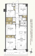 岡山市北区西之町、マンションの間取り画像です