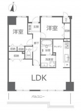 岡山市北区西古松西町、マンションの間取り画像です