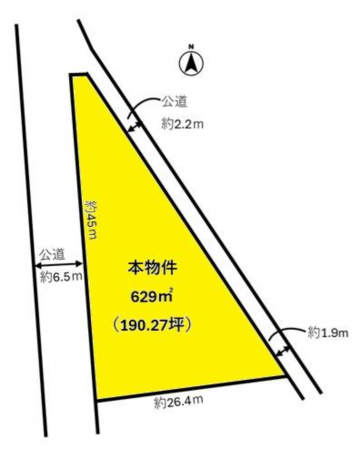 岡山市北区足守、土地の間取り画像です