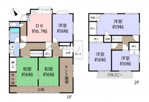 岡山市北区佐山、中古一戸建ての間取り画像です