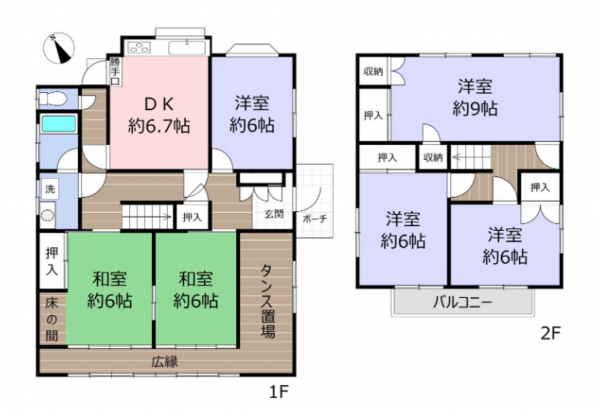 岡山市北区佐山、中古一戸建ての間取り画像です