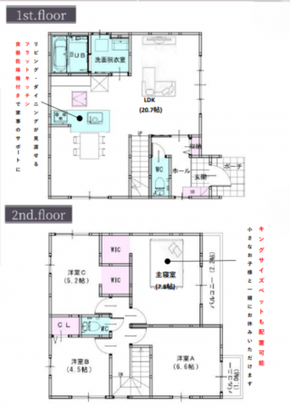 岡山市北区一宮、新築一戸建ての間取り画像です
