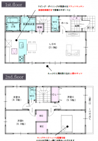 岡山市北区一宮、新築一戸建ての間取り画像です