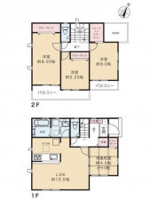 岡山市北区辛川市場、新築一戸建ての間取り画像です