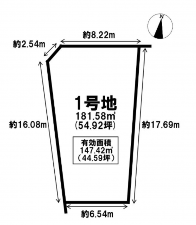 岡山市北区今保、土地の間取り画像です