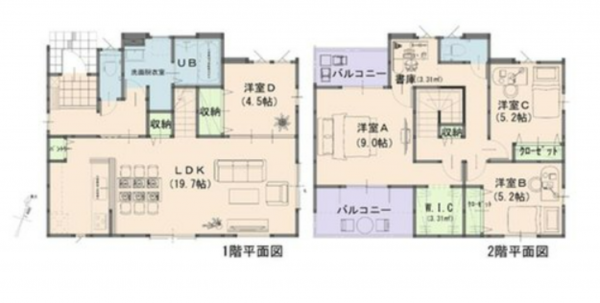 岡山市北区尾上、新築一戸建ての間取り画像です