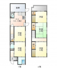 岡山市北区建部町福渡、中古一戸建ての間取り画像です