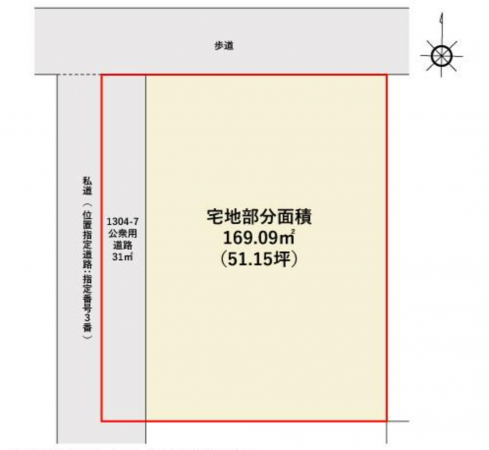 岡山市北区伊島町、土地の間取り画像です