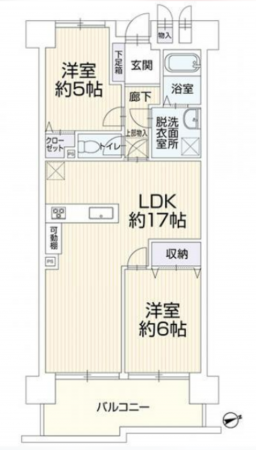 岡山市北区七日市西町、マンションの間取り画像です