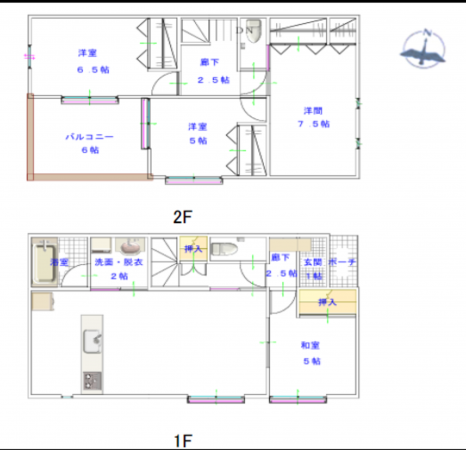 岡山市北区原、中古一戸建ての間取り画像です